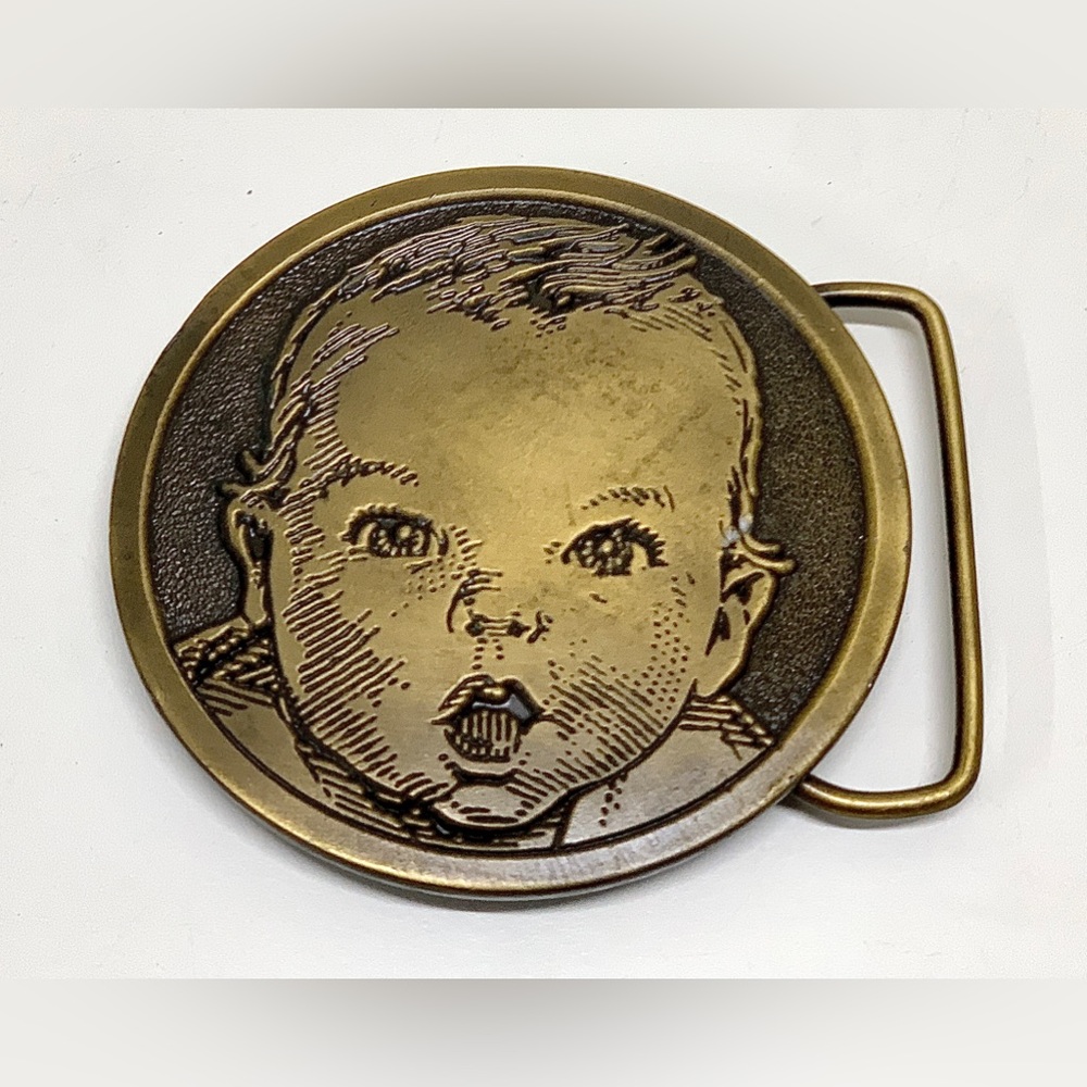 1970s Vintage Solid Bronze GERBER BABY Spec Cast Belt Buckle